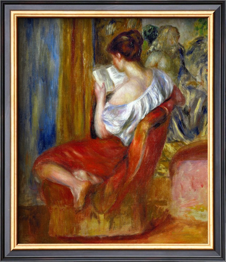 Reading Woman, circa 1900 - Pierre Auguste Renoir Painting